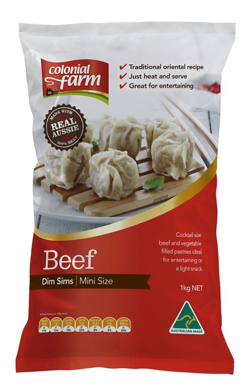 colonial farm mini beef dim sims